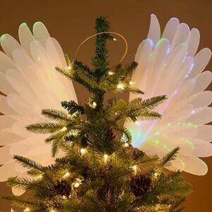 Mr. Christmas 18" Fiberoptic Angel Wings Tree Topper-H465987-NEW